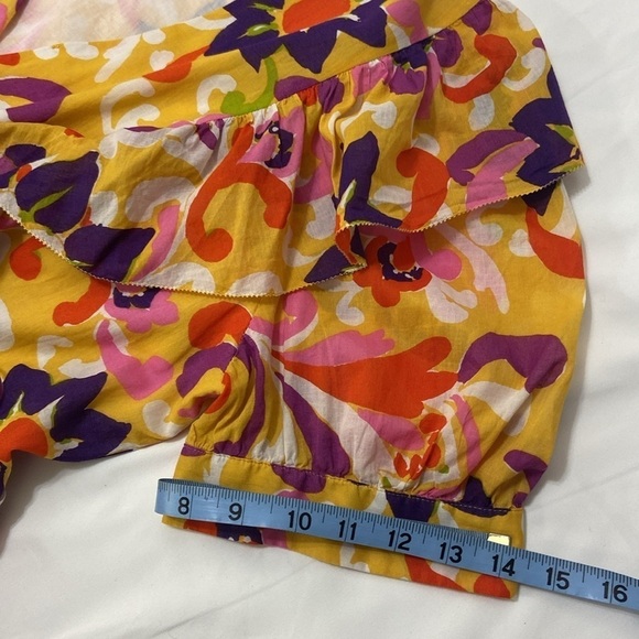 J.Crew Women’s Floral,Ruffle,Wrap,Cotton Top. Size- Large & Short Pants. Size-12 - Picture 8 of 16